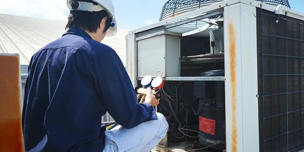 Repairing a commercial air conditioner
