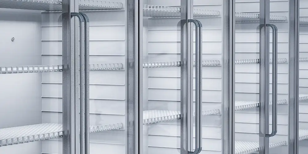 A commercial display freezer