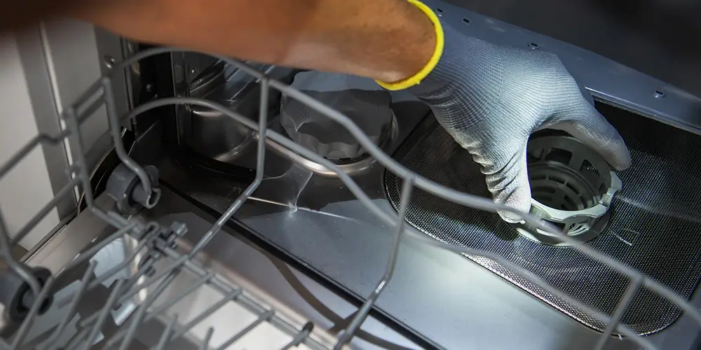 Inspecting a dishwasher drain