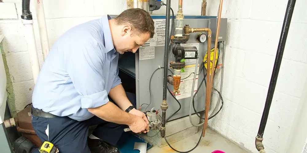 TIghtening the connections of a gas furnace